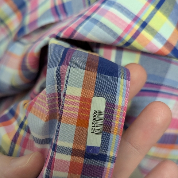 Barbour Striped Plaid Ultimate Oxford Button Down Shirt Tailored Fit - Picture 14 of 14